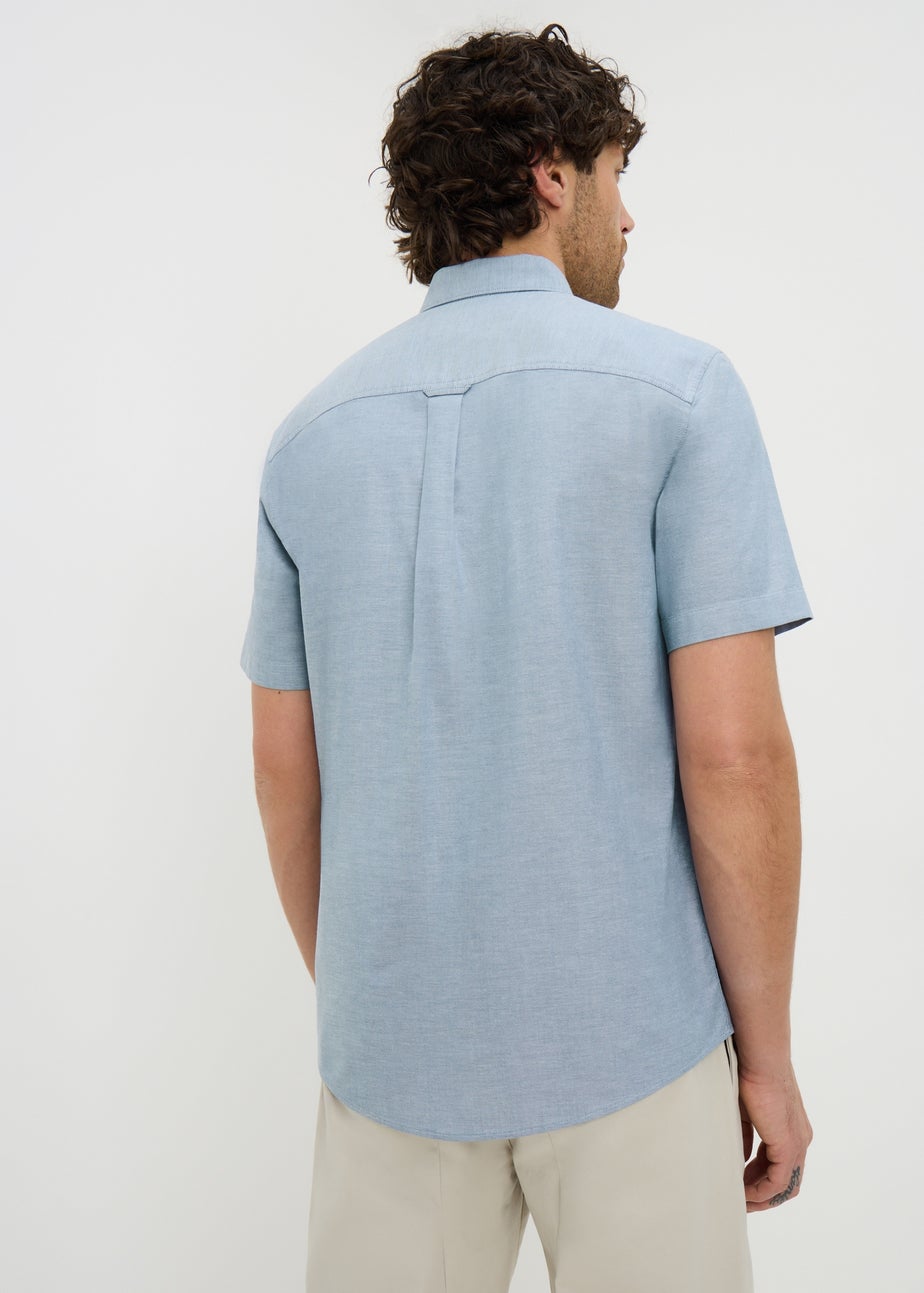 Blue Short Sleeve Oxford Shirt