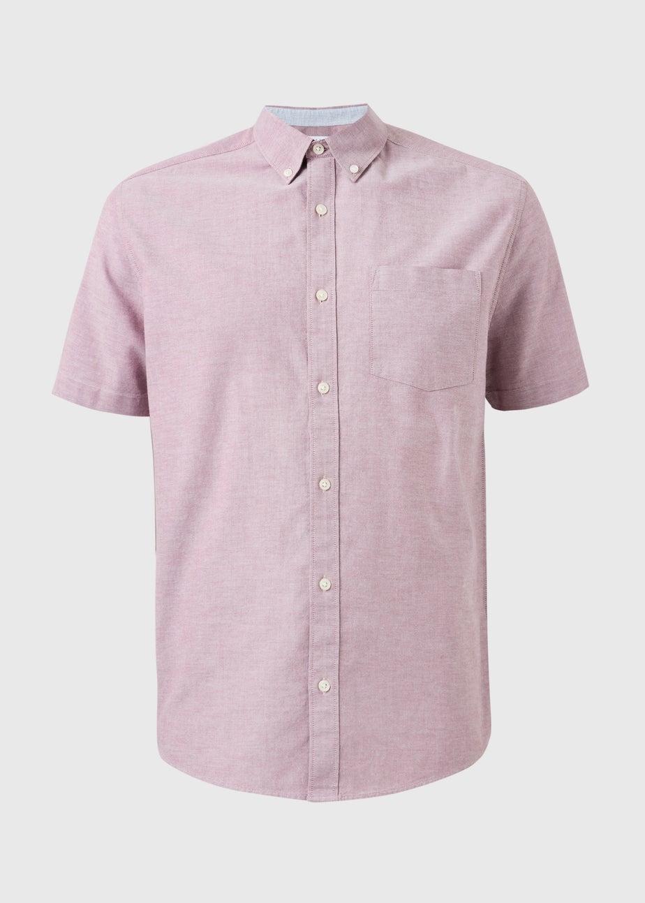 Burgundy Short Sleeve Oxford Shirt