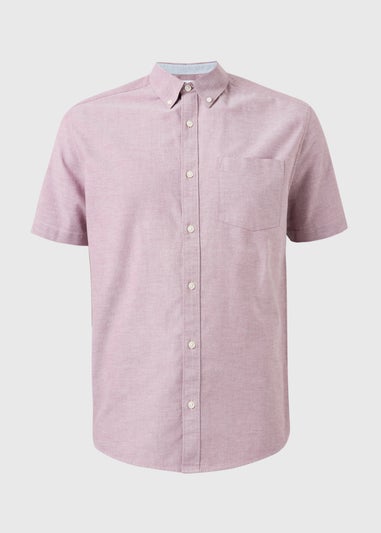 Burgundy Short Sleeve Oxford Shirt