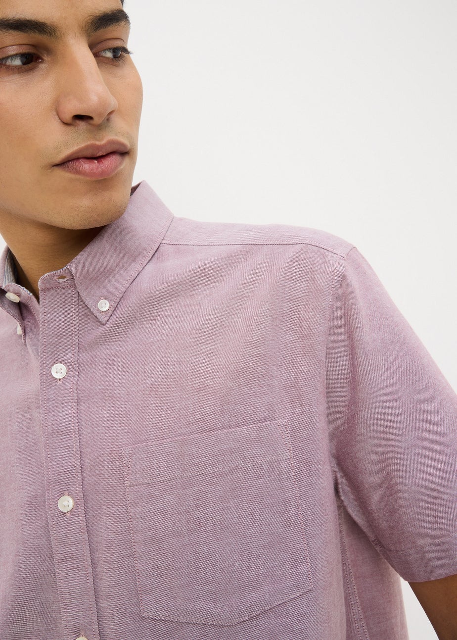 Burgundy Short Sleeve Oxford Shirt