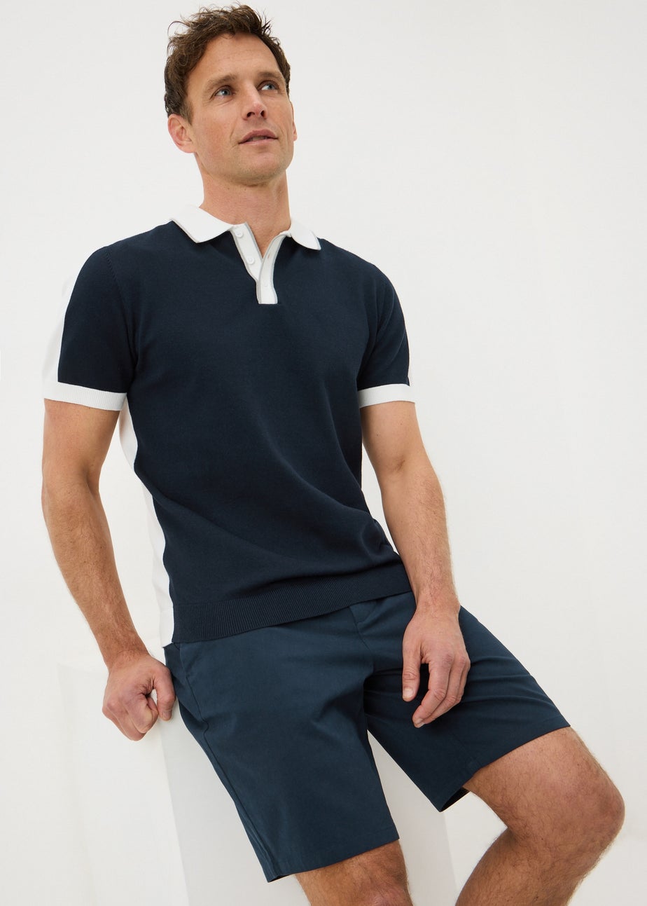 Navy Regular Fit Chino Shorts