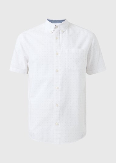 White Geo Short Sleeve Oxford Shirt