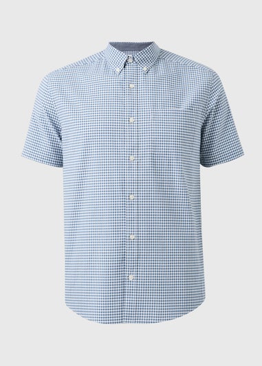 Blue Gingham Short Sleeve Oxford Shirt