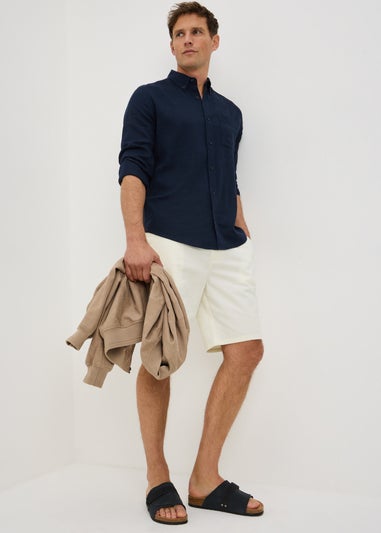 Ecru Regular Fit Chino Shorts