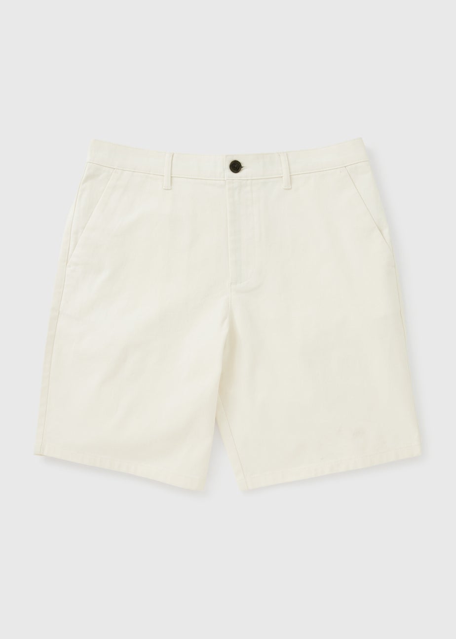 Ecru Regular Fit Chino Shorts