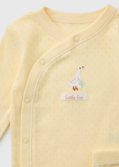 Baby Yellow Spring Animal Pointelle Bodysuit & Trouser Set (Newborn-12mths)