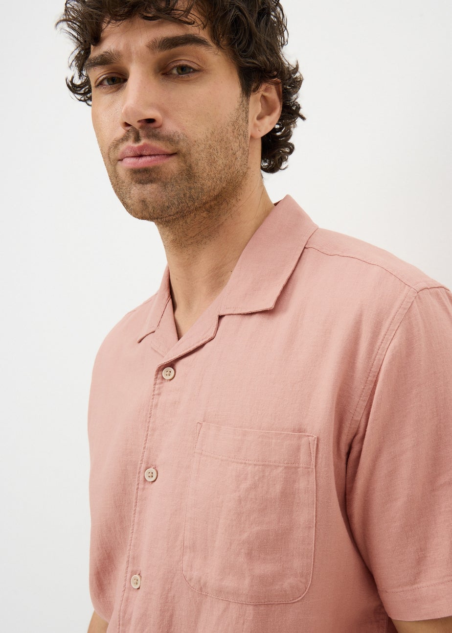 Pink Linen Rich Short Sleeve Shirt