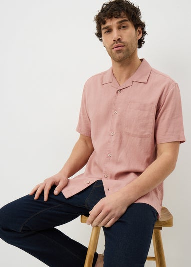 Pink Linen Rich Short Sleeve Shirt