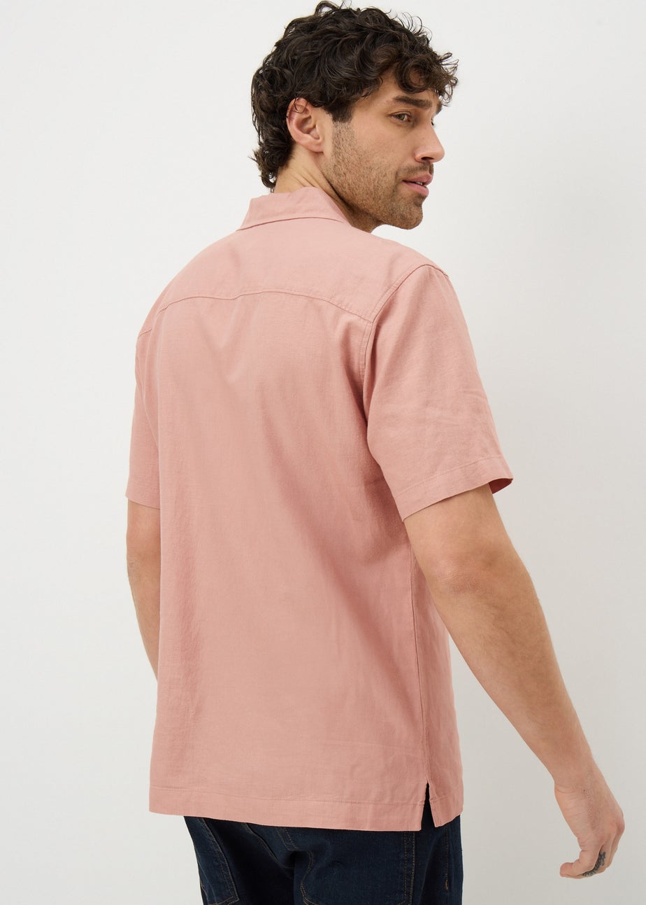 Pink Linen Rich Short Sleeve Shirt