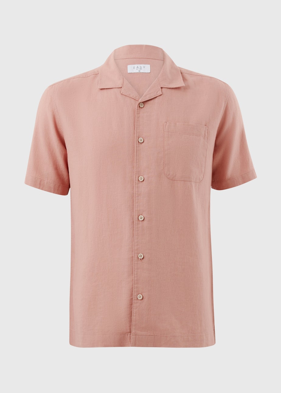 Pink Linen Rich Short Sleeve Shirt