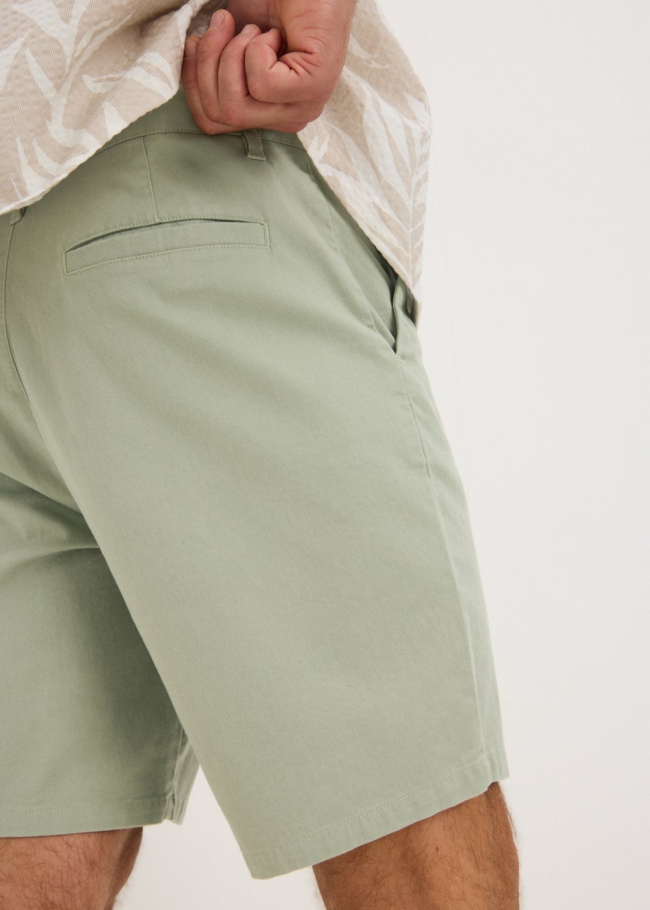Sage Green Regular Fit Chino Shorts