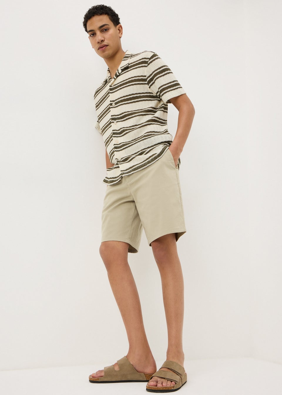 Stone Regular Fit Chino Shorts
