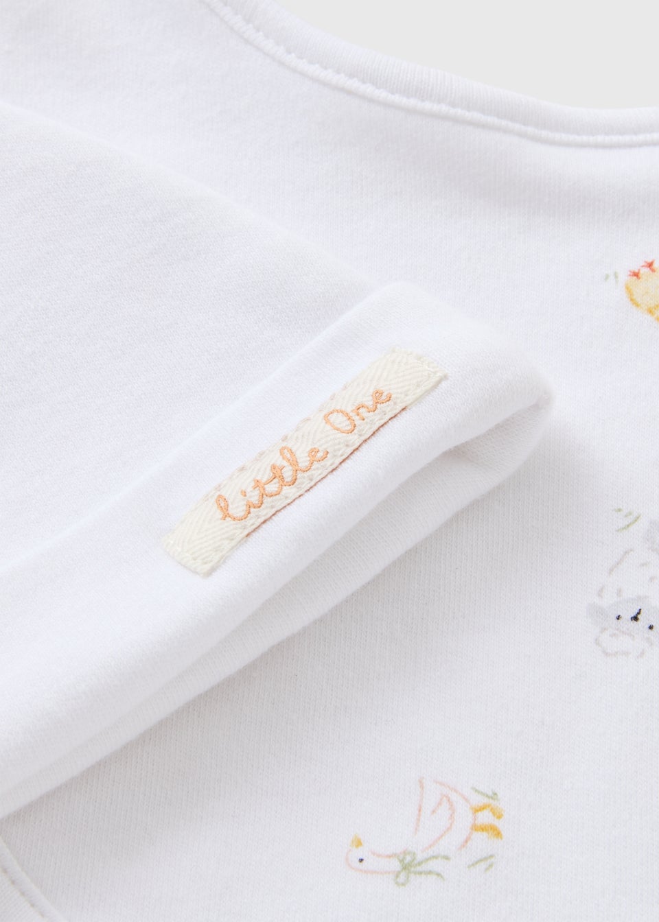 Baby White Spring Animal Bib & Hat Set (Newborn-6mths)