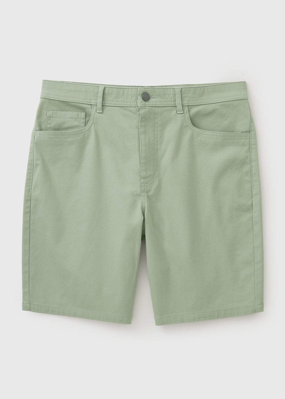 Sage Green Textured Regular Fit Chino Shorts