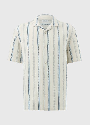 Ecru Stripe Short Sleeve Shirt