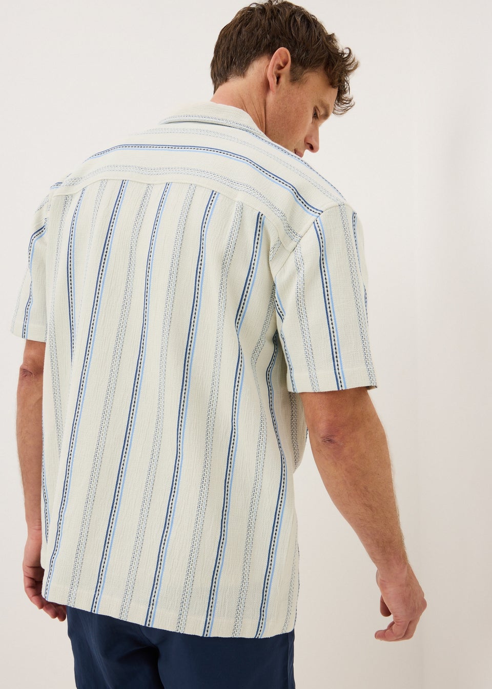 Ecru Stripe Short Sleeve Shirt