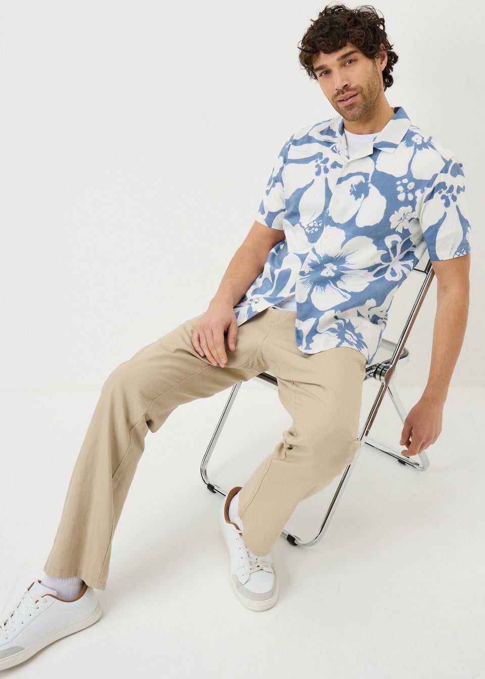 Blue Smart Floral Shirt