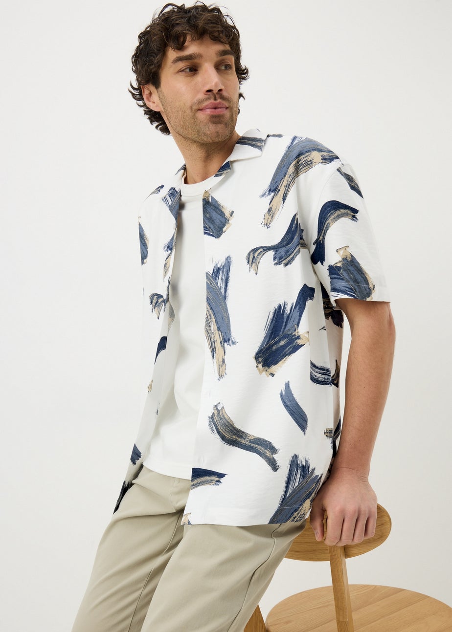 Ecru Brush Twill Short Sleeve Shirt