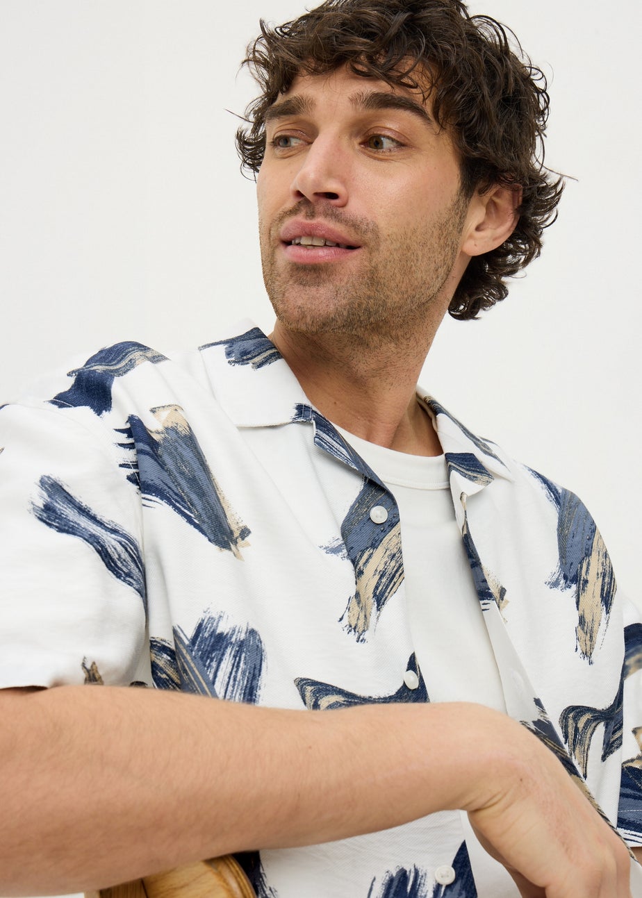 Ecru Brush Twill Short Sleeve Shirt