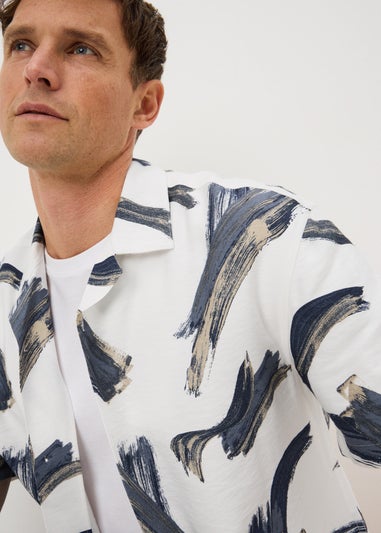 Ecru Brush Twill Short Sleeve Shirt