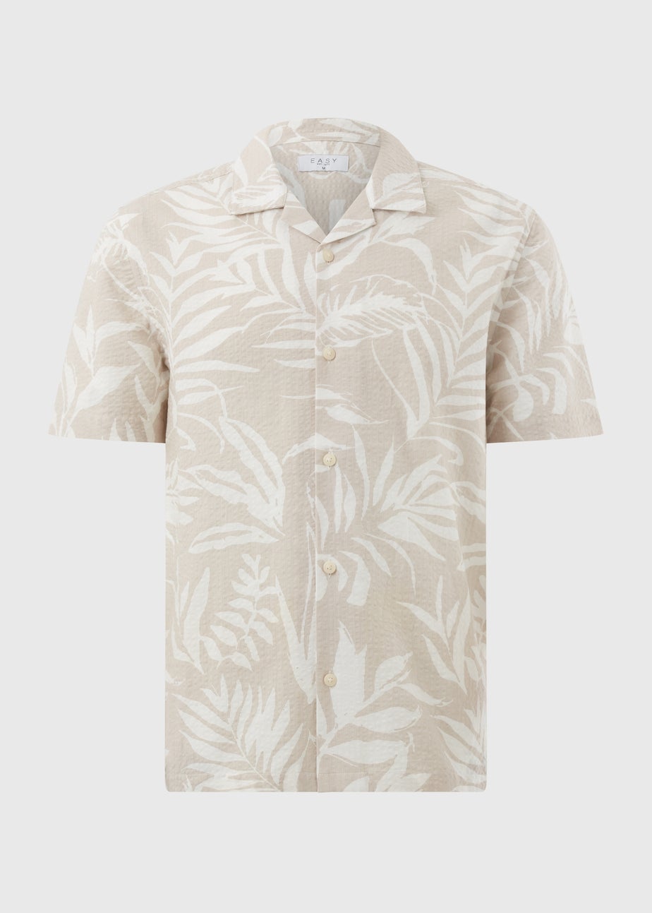 Stone Palm Seersucker Short Sleeve Shirt