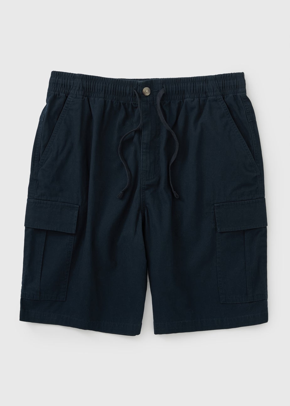 Navy Canvas Cargo Shorts