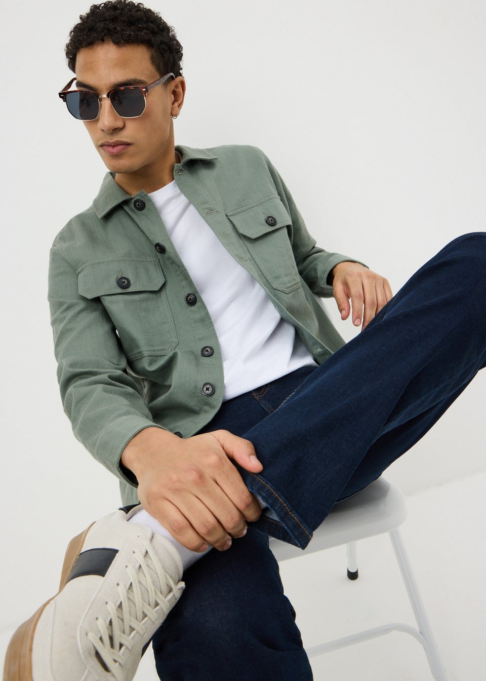 Sage Linen Blend Shacket