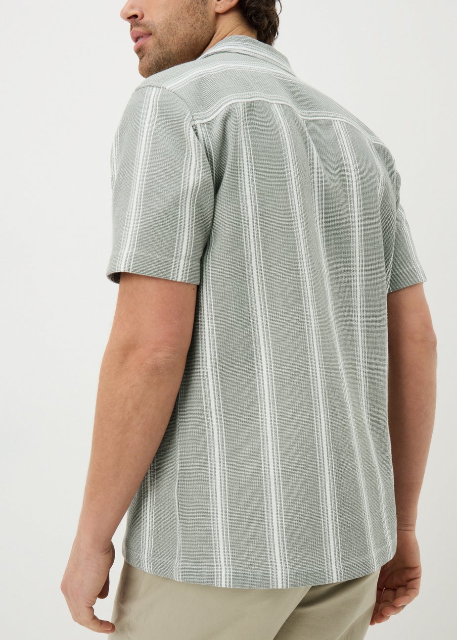 Khaki Stripe Cheesecloth Shirt