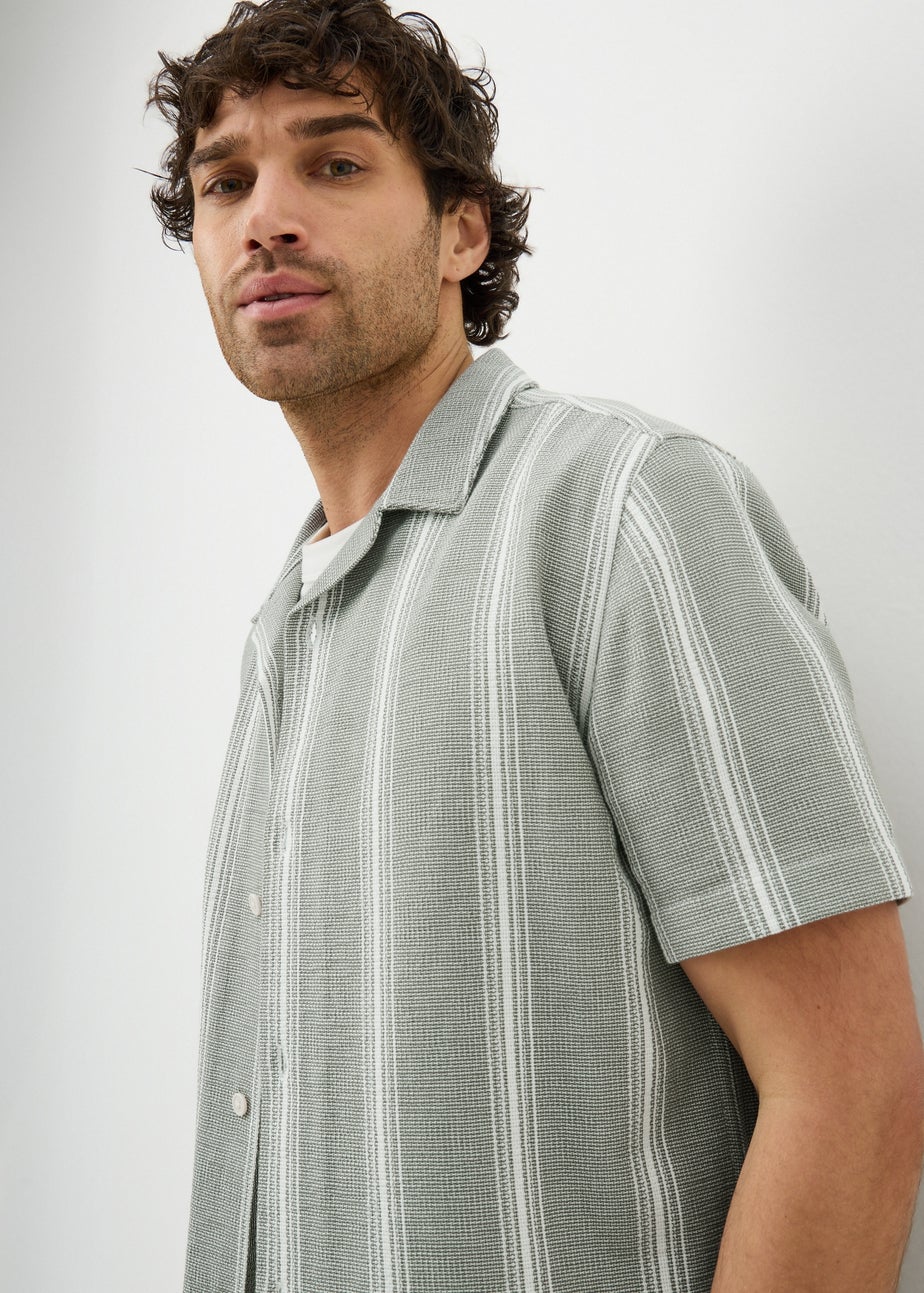 Khaki Stripe Cheesecloth Shirt