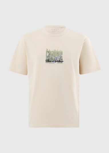 Ecru Floral Graphic T-Shirt