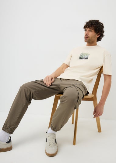 Ecru Floral Graphic T-Shirt