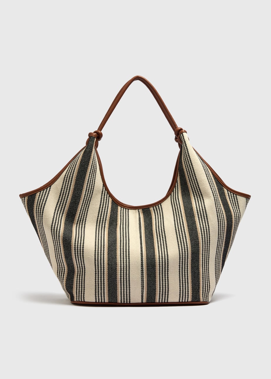 Black Stripe Canvas Tote Bag