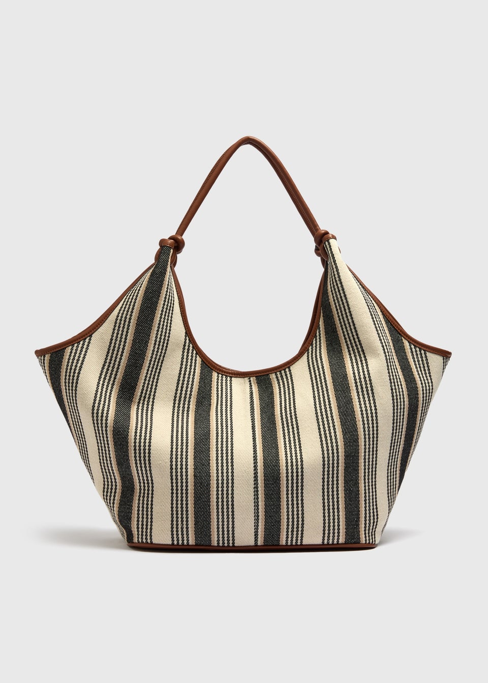 Black Stripe Canvas Tote Bag