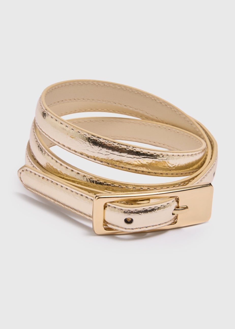Gold Metallic Slim Belt