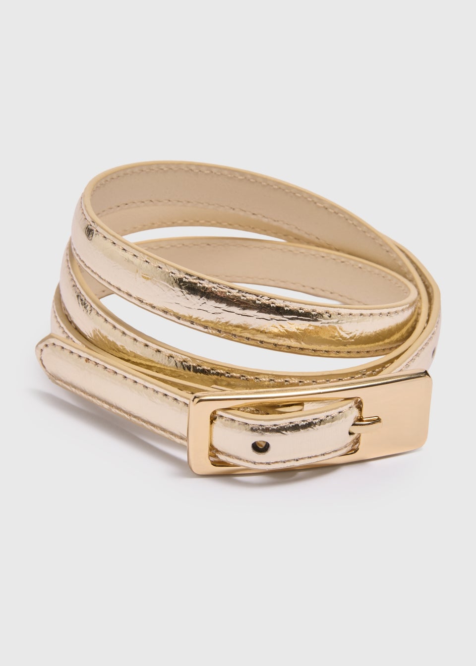 Gold Metallic Slim Belt