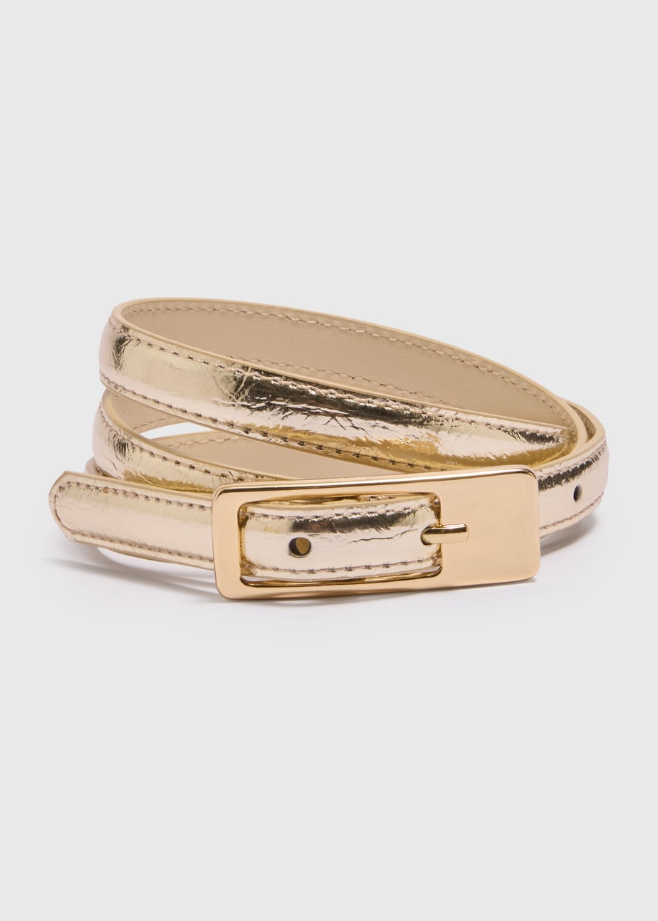 Gold Metallic Slim Belt