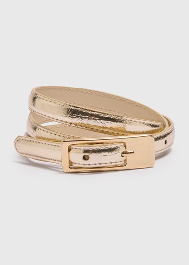 Gold Metallic Slim Belt