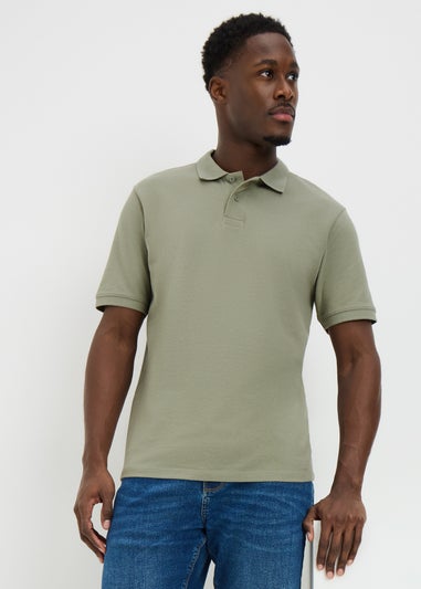 Khaki Solid Polo Top