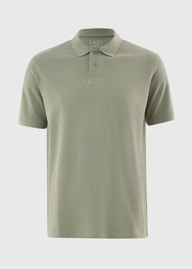Khaki Solid Polo Top
