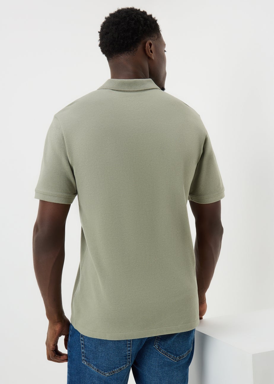 Khaki Solid Polo Top