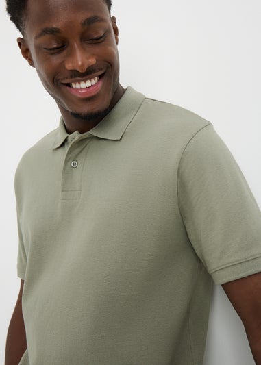 Khaki Solid Polo Top