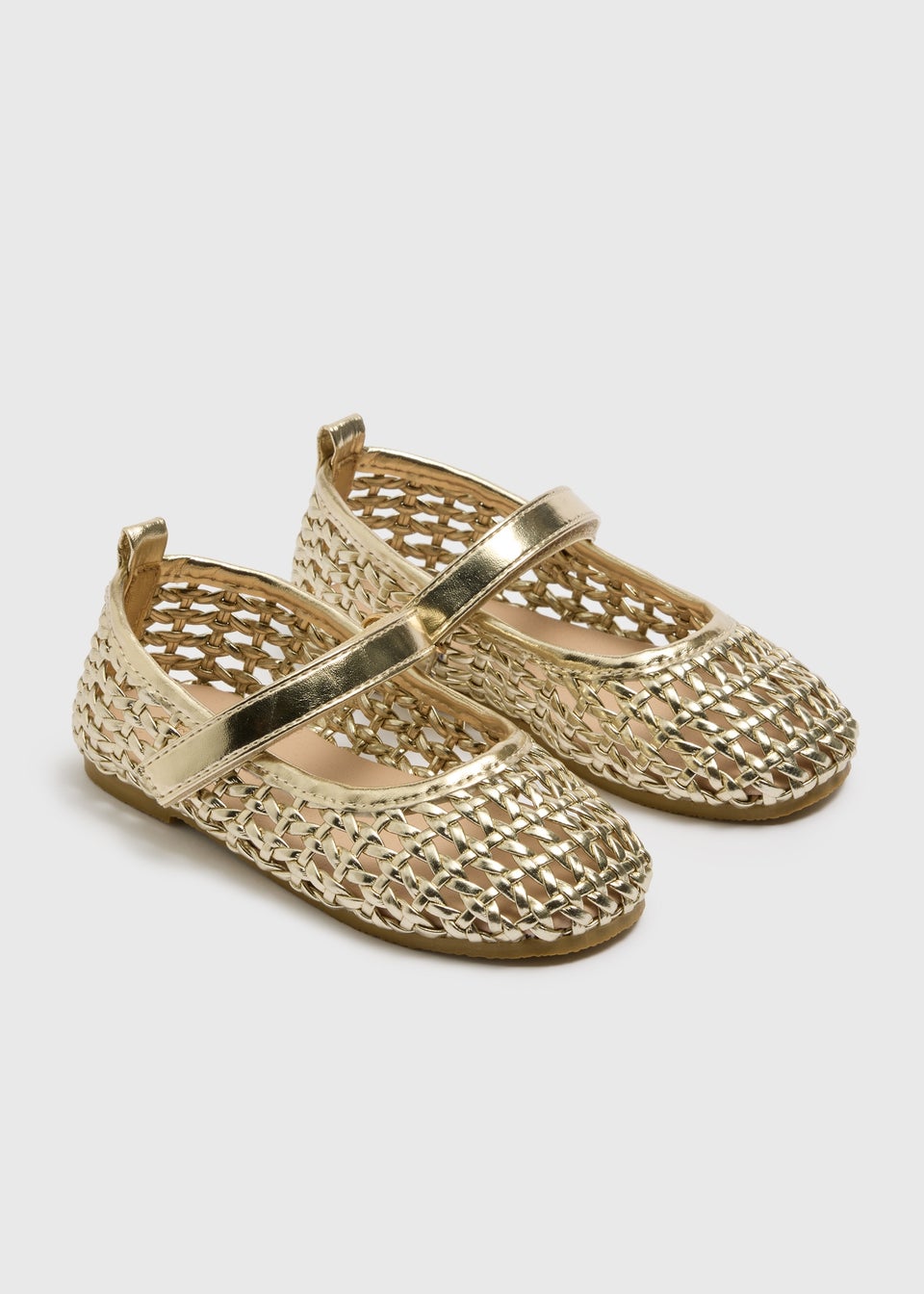 Girls Gold Woven Ballet Flats (Younger 4-9)