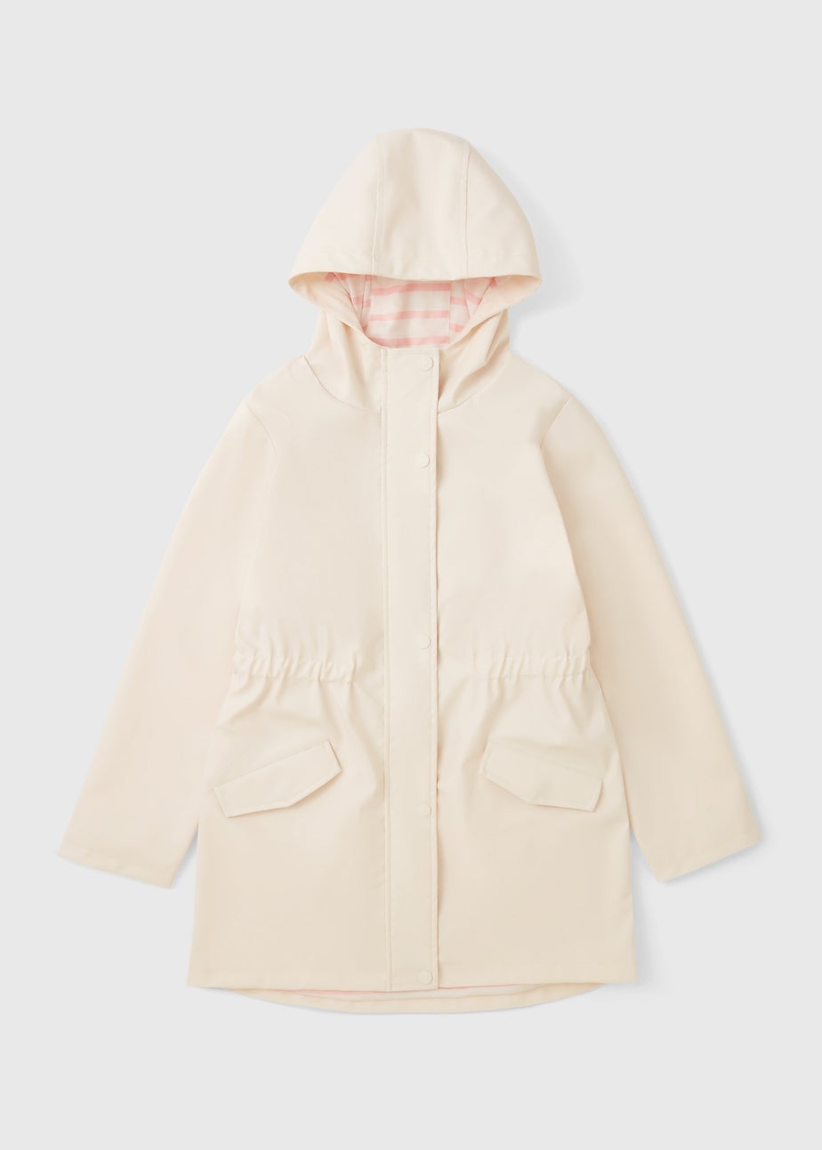 Girls Cream Elasticated Mac Coat (7-15yrs)