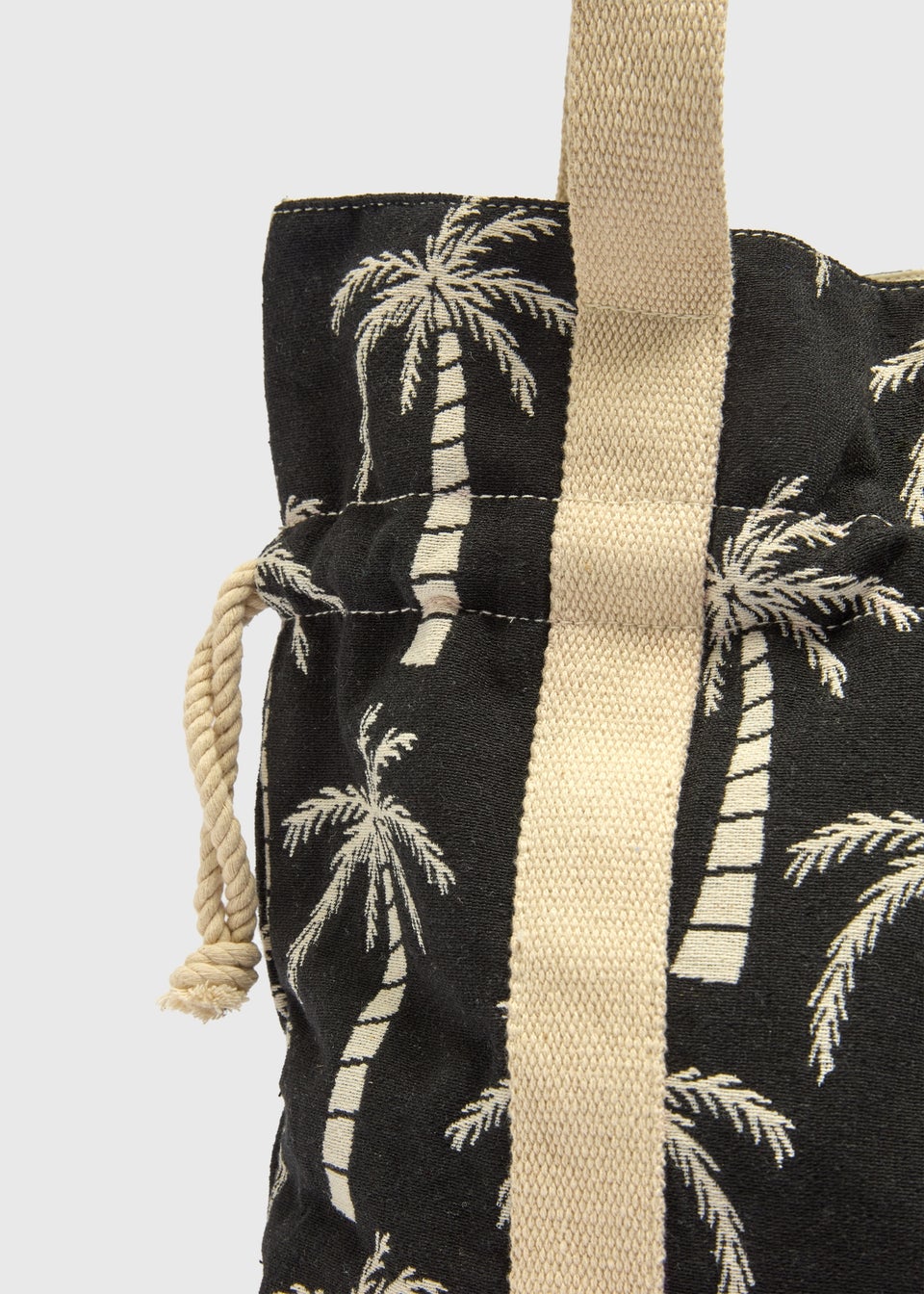 Black Palm Tree Beach Bag