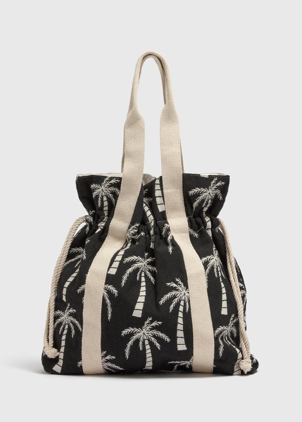 Black Palm Tree Beach Bag