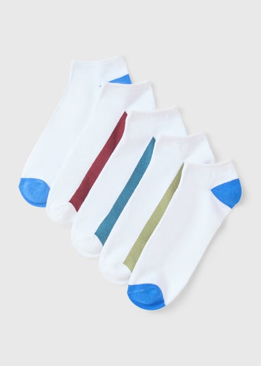 5 Pack White Footbed Trainer Socks
