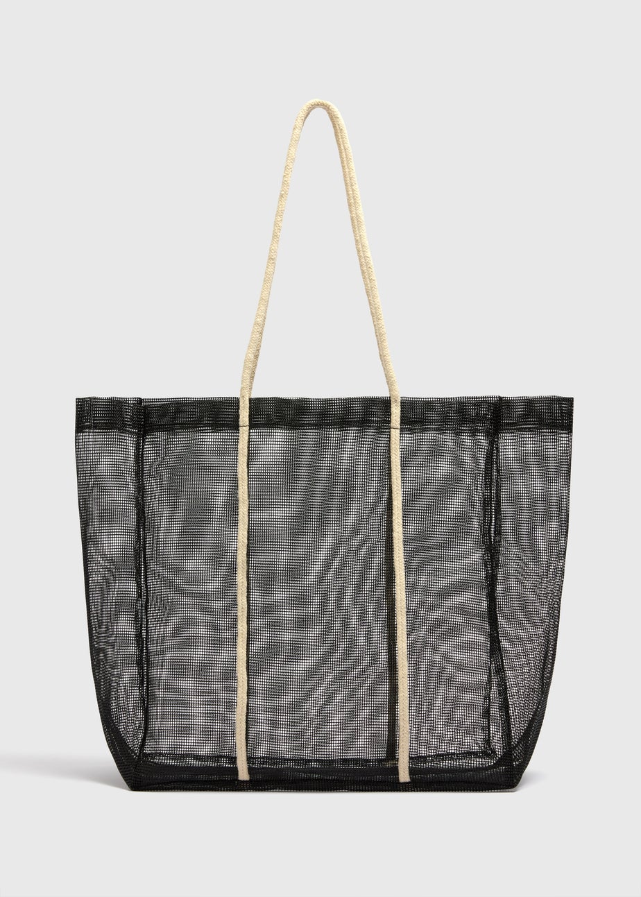 Black Mesh Beach Bag