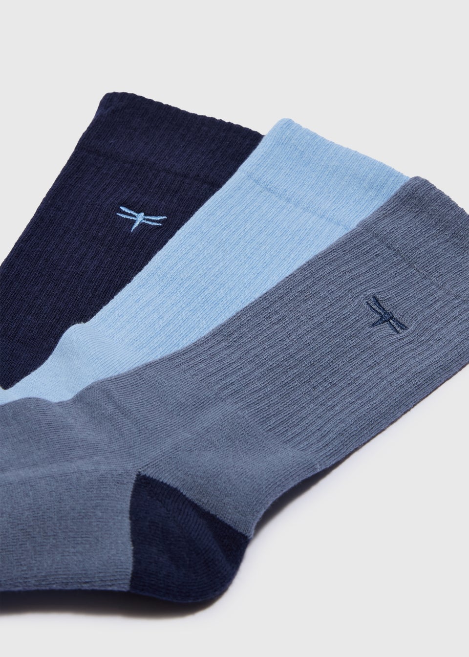 3 Pack Blue Comfort Ankle Socks