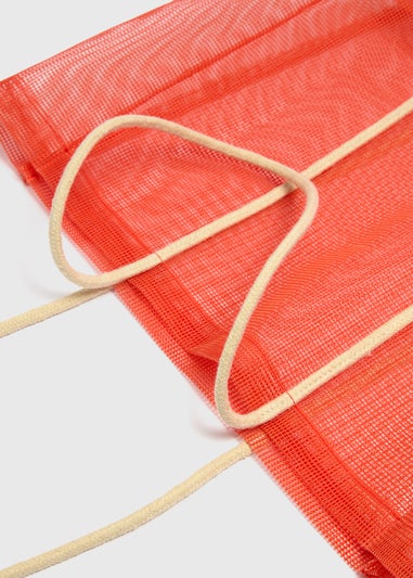 Orange Mesh Beach Bag