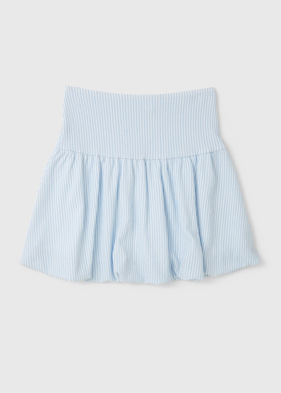 Girls Blue Stripe Crinkle Puffball Skirt